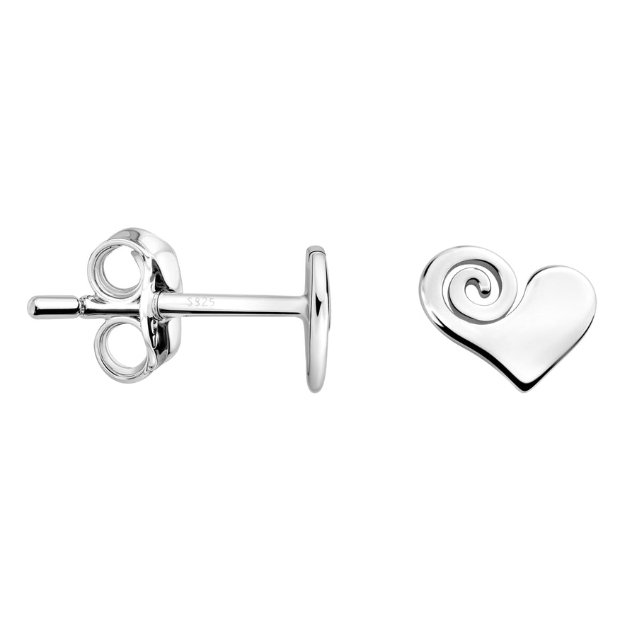 Haupt- und Seitenansicht von Herz Ohrstecker in 925 Silber von Sofia Milani - E2469