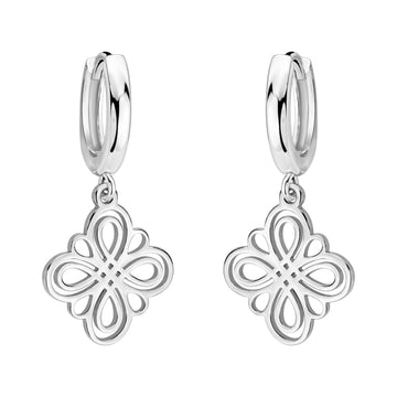 Haupt- und Seitenansicht von Blumen Creolen in 925 Silber von Sofia Milani - E2475