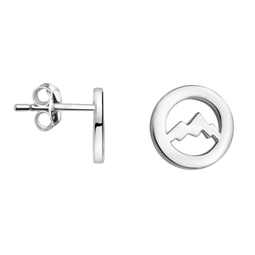 Haupt- und Seitenansicht von Berg Kreis Ohrstecker in 925 Silber von Sofia Milani - E2483