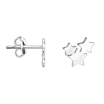 Haupt- und Seitenansicht von Sternen Ohrstecker in 925 Silber von Sofia Milani - E2487