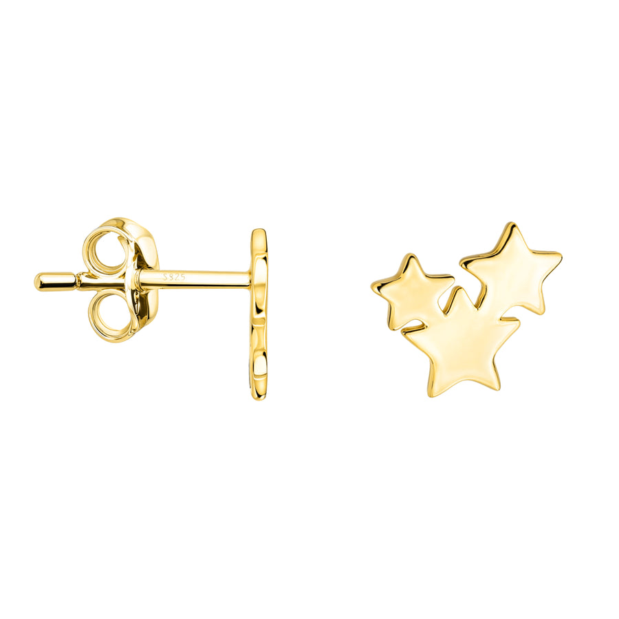 Haupt- und Seitenansicht von Sternen Ohrstecker in 925 Silber von Sofia Milani - E2488