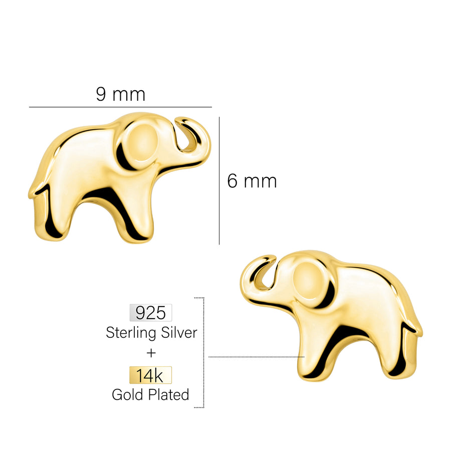 Maßenansicht von Elefant Ohrstecker in 925 Silber von Sofia Milani - E2492