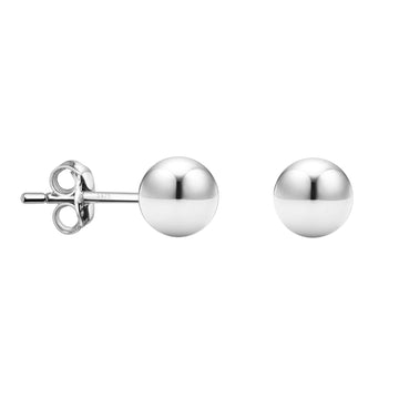 Haupt- und Seitenansicht von Kugel Ohrstecker in 925 Silber von Sofia Milani - E2497