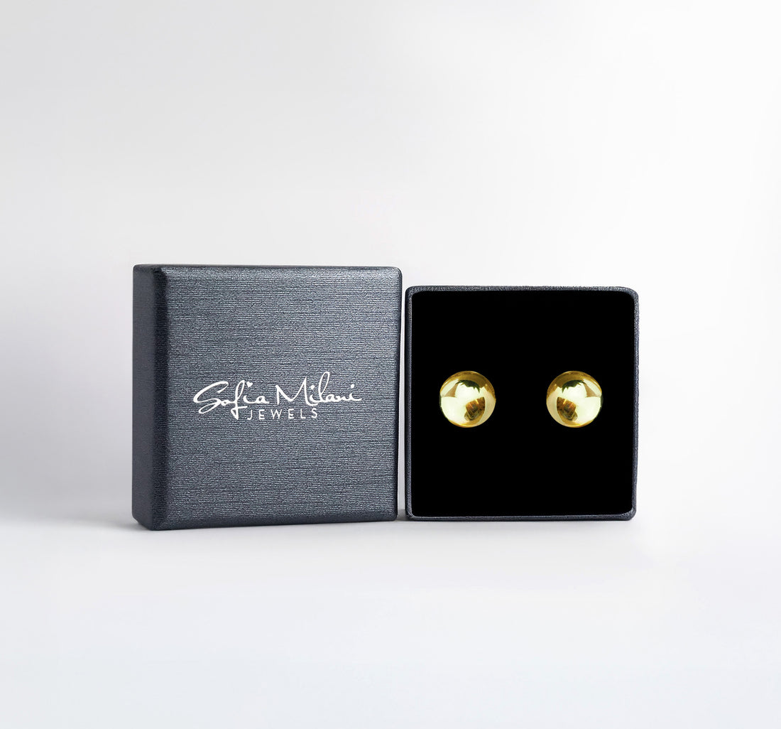 Boxansicht von Kugel Ohrstecker in 925 Silber von Sofia Milani - E2498