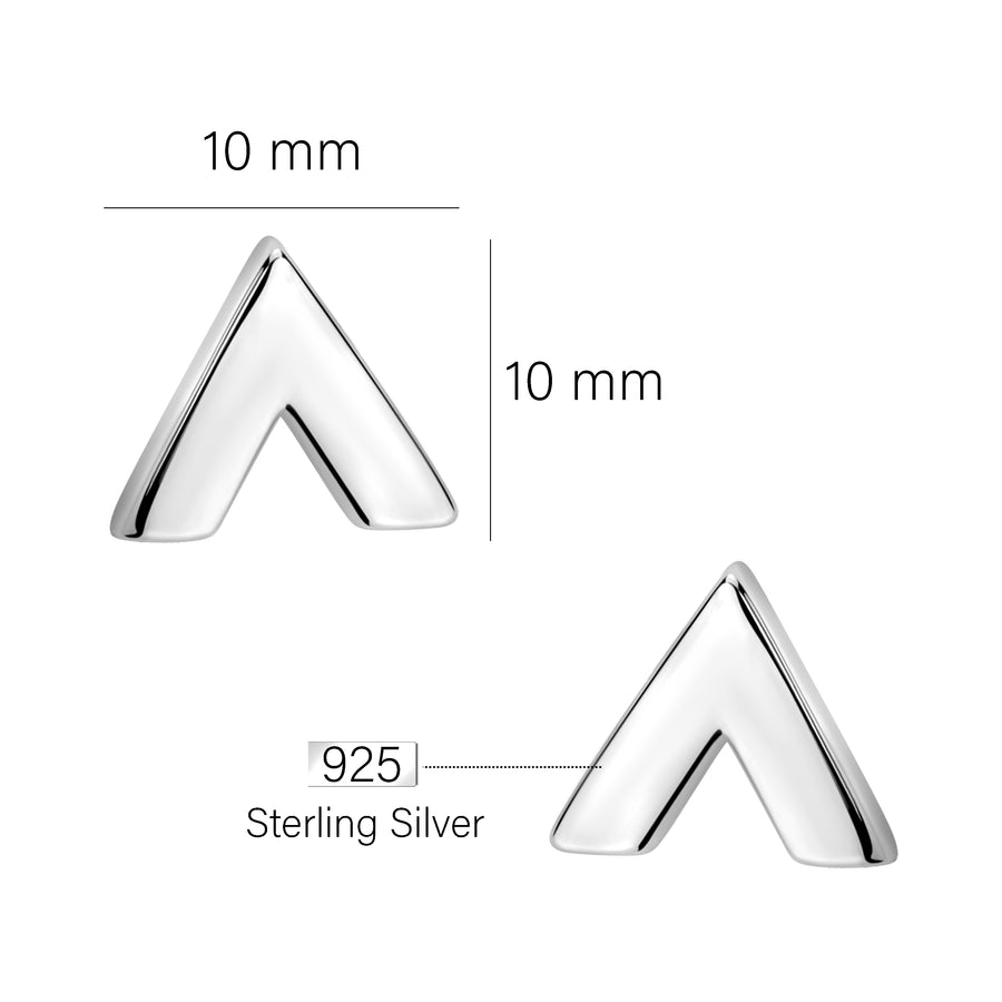 Maßenansicht von Dreieck Ohrstecker in 925 Silber von Sofia Milani - E2505