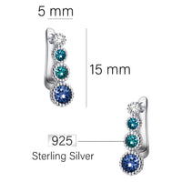Maßenansicht von Zirkonia Ohrhänger in 925 Silber von Sofia Milani - E2510