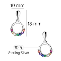 Maßenansicht von Zirkonia Ohrhänger in 925 Silber von Sofia Milani - E2511