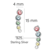 Maßenansicht von Zirkonia Ohrklemme in 925 Silber von Sofia Milani - E2516