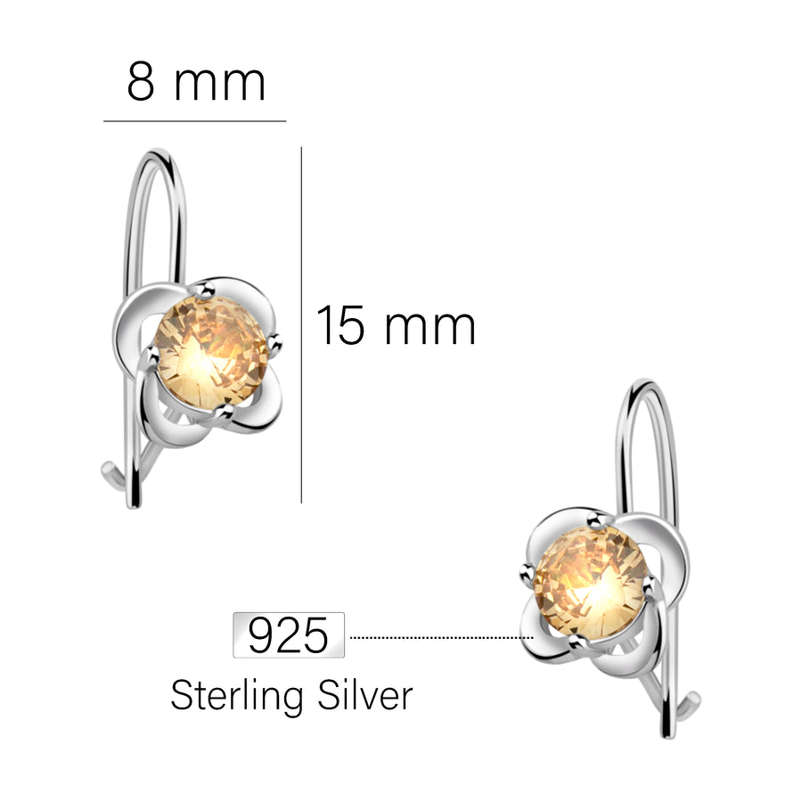 Maßenansicht von Zirkonia Ohrstecker in 925 Silber von Sofia Milani - E2517