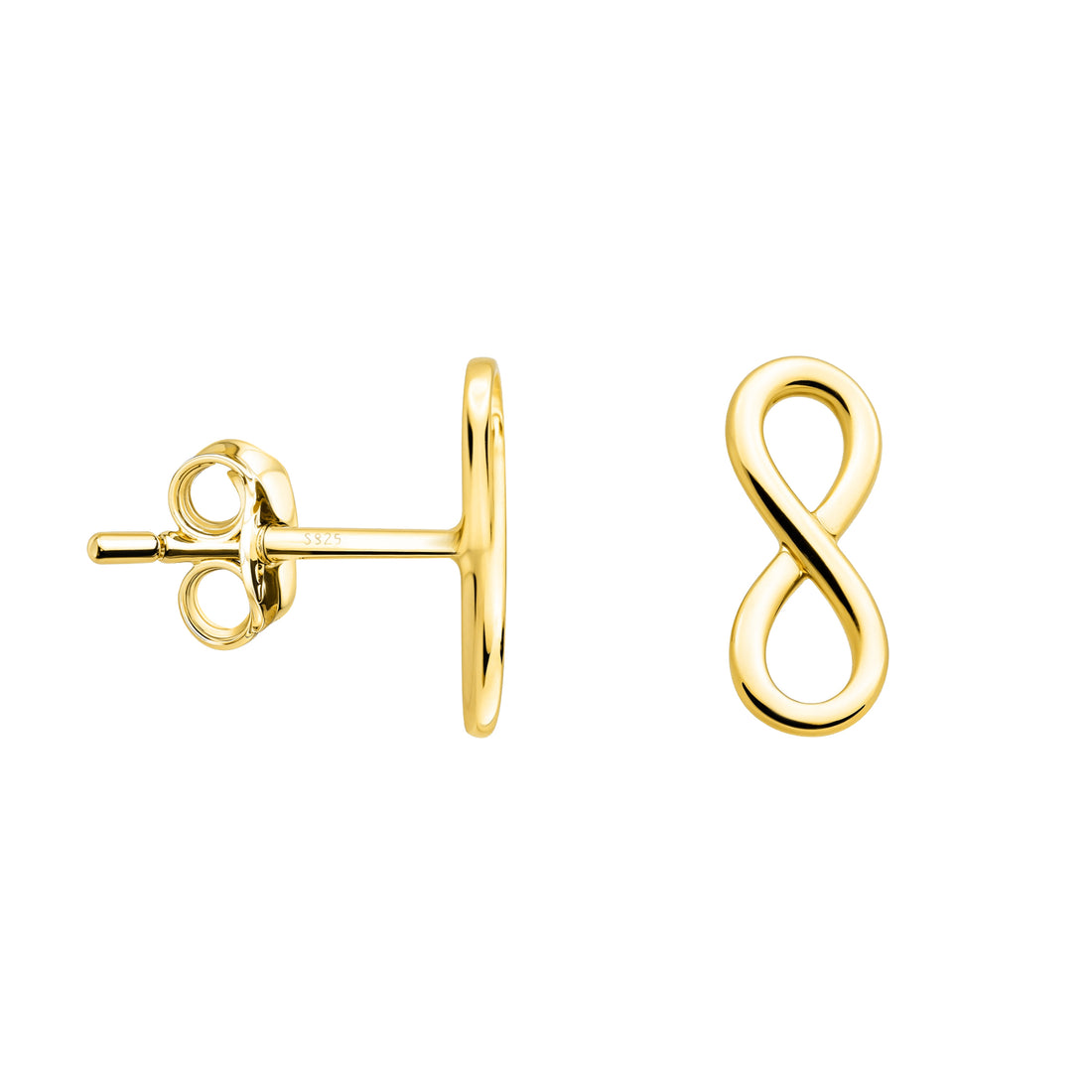 Haupt- und Seitenansicht von Unendlich Infinity Ohrstecker in 925 Silber von Sofia Milani - E2525