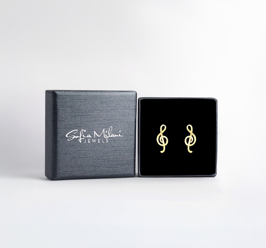 Boxansicht von Musik Ohrstecker in 925 Silber von Sofia Milani - E2528