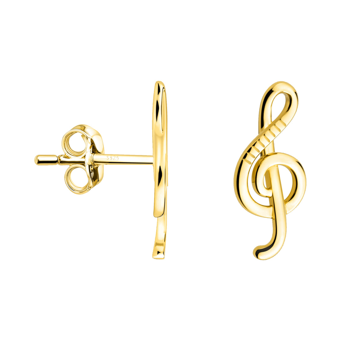 Haupt- und Seitenansicht von Musik Ohrstecker in 925 Silber von Sofia Milani - E2528