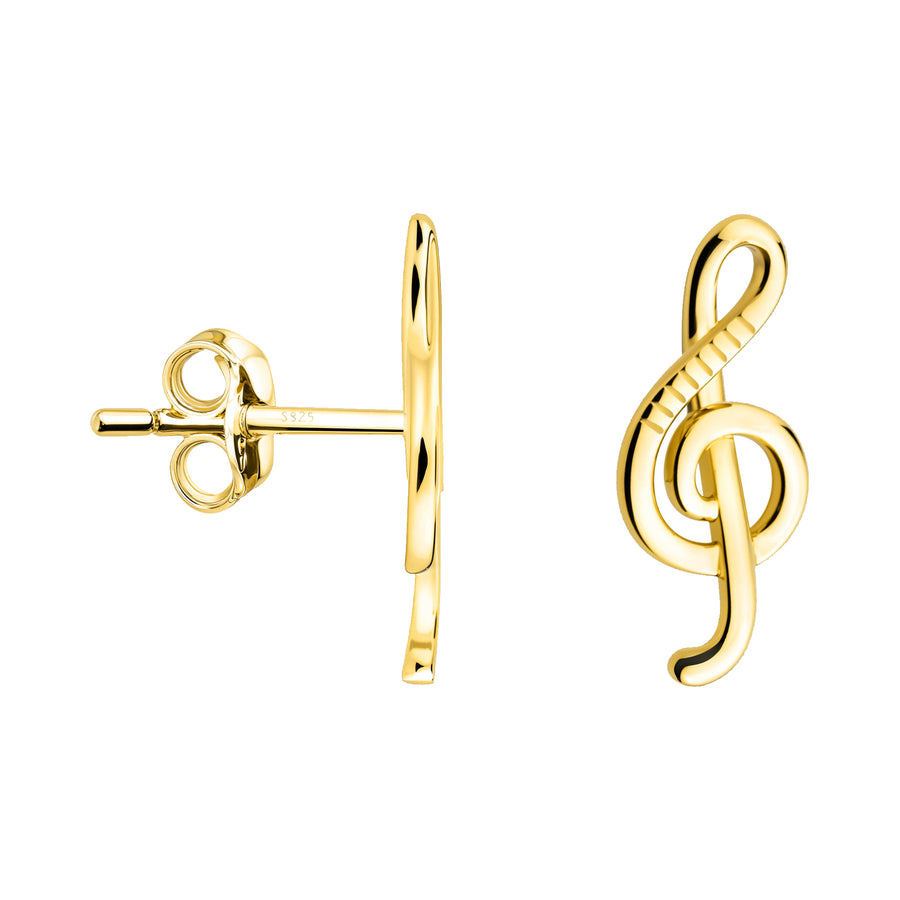 Haupt- und Seitenansicht von Musik Ohrstecker in 925 Silber von Sofia Milani - E2528