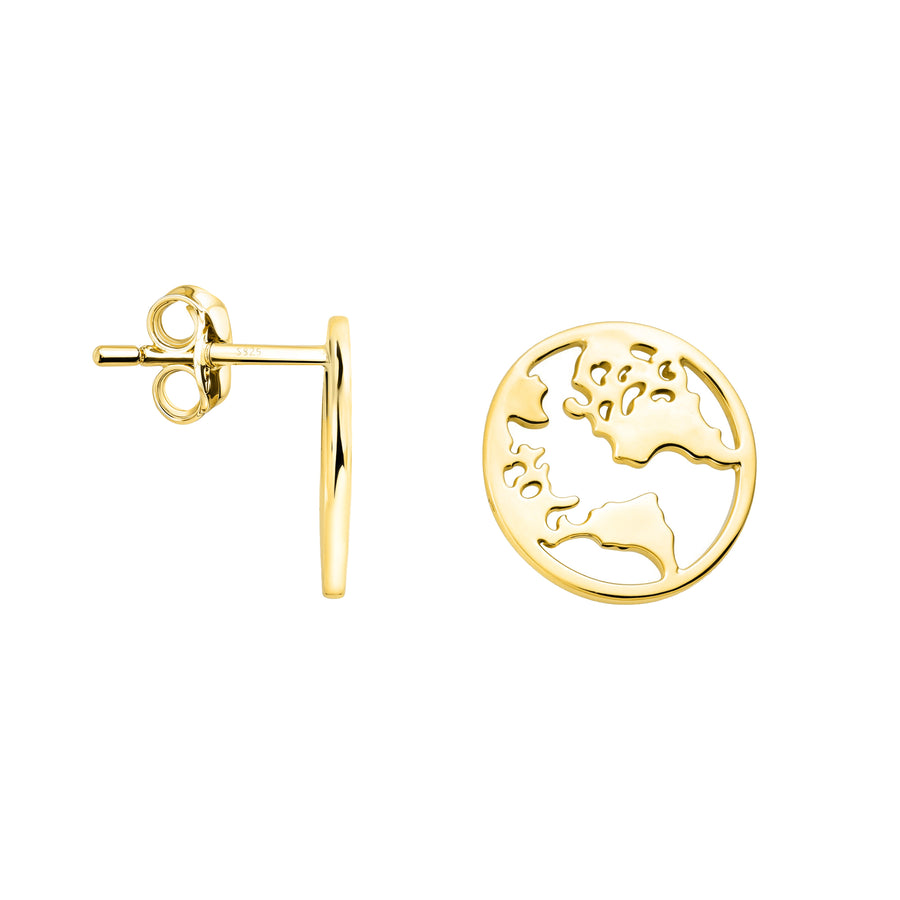 Haupt- und Seitenansicht von Welt Ohrstecker in 925 Silber von Sofia Milani - E2529