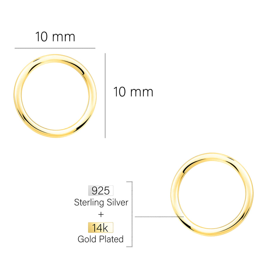 Maßenansicht von Kreis Ohrstecker in 925 Silber von Sofia Milani - E2531