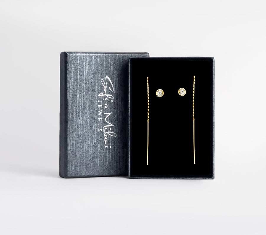 Boxansicht von Stab Durchzieher in 925 Silber von Sofia Milani - E2535