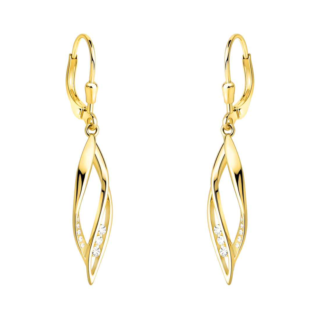 Haupt- und Seitenansicht von Gedreht Ohrhänger in 925 Silber von Sofia Milani - E2544