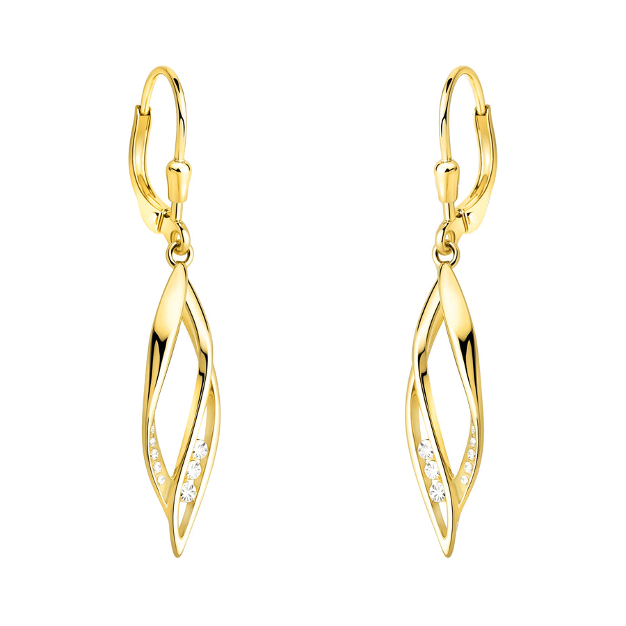 Haupt- und Seitenansicht von Gedreht Ohrhänger in 925 Silber von Sofia Milani - E2544