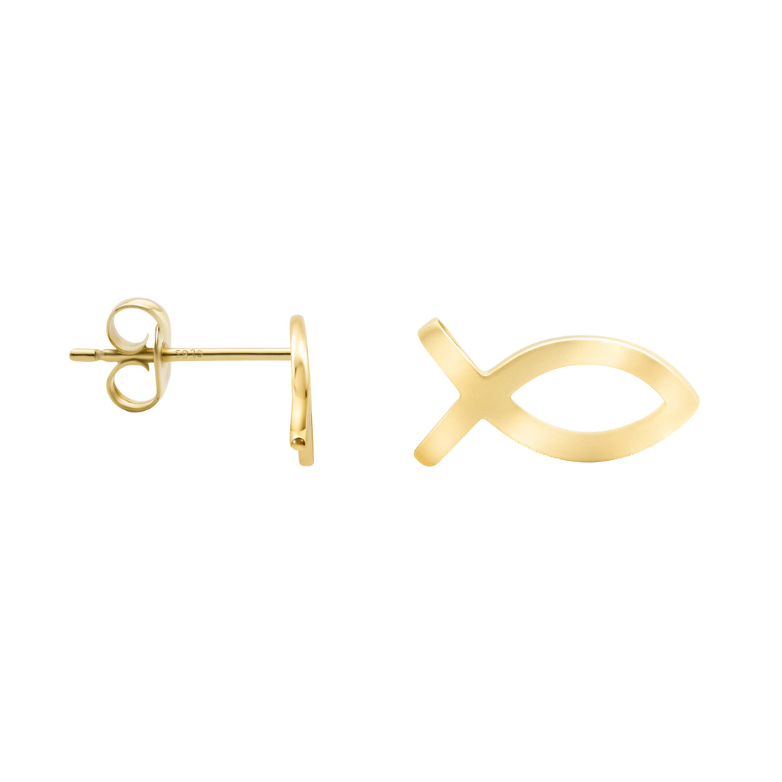 Haupt- und Seitenansicht von Fisch Ohrstecker in 925 Silber von Sofia Milani - E2561