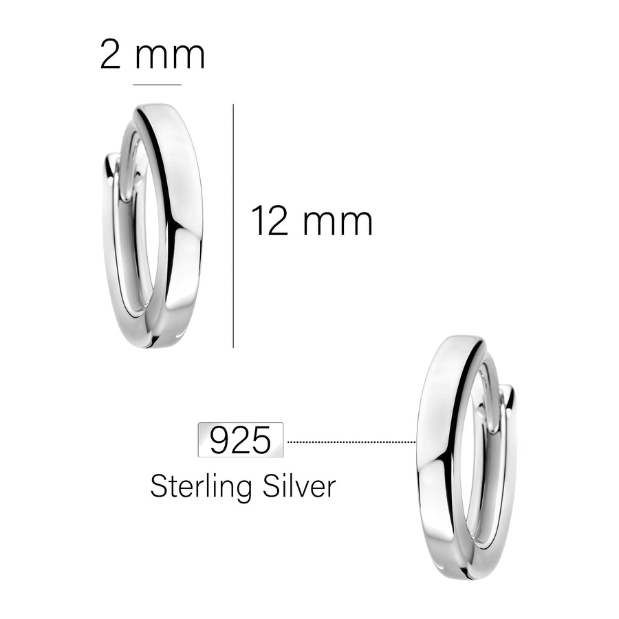 Maßenansicht von Creolen in 925 Silber von Sofia Milani - E2597