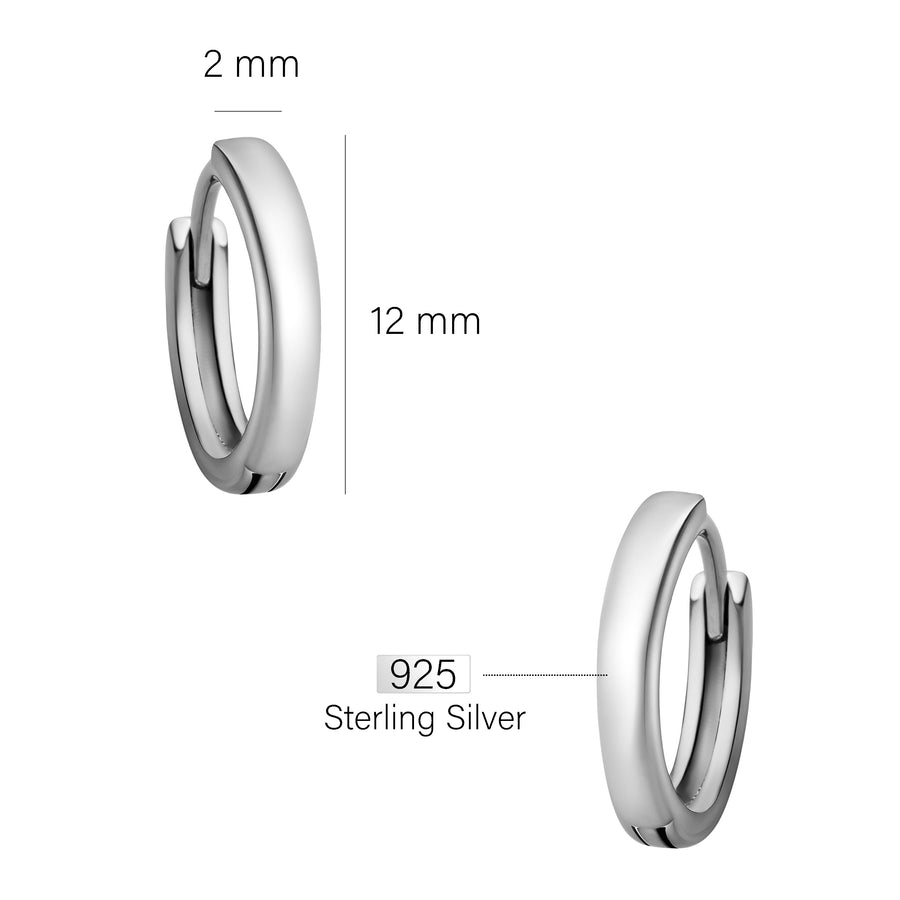 Maßenansicht von Creolen in 925 Silber von Sofia Milani - E2597