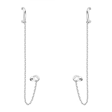 Haupt- und Seitenansicht von Ketten Ear Cuff in 925 Silber von Sofia Milani - E2599
