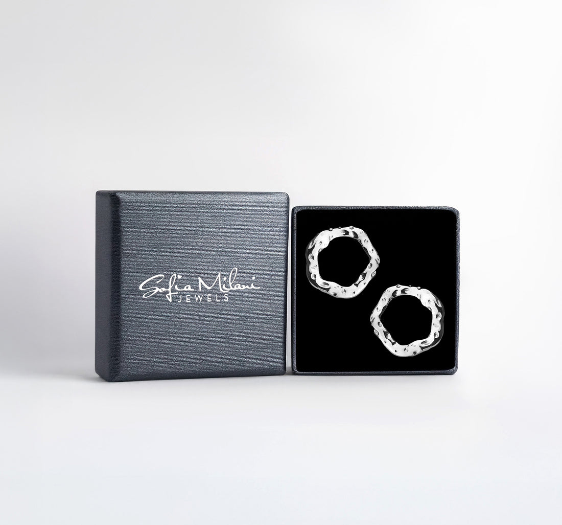 Boxansicht von Kreis Ohrstecker in 925 Silber von Sofia Milani - E2605