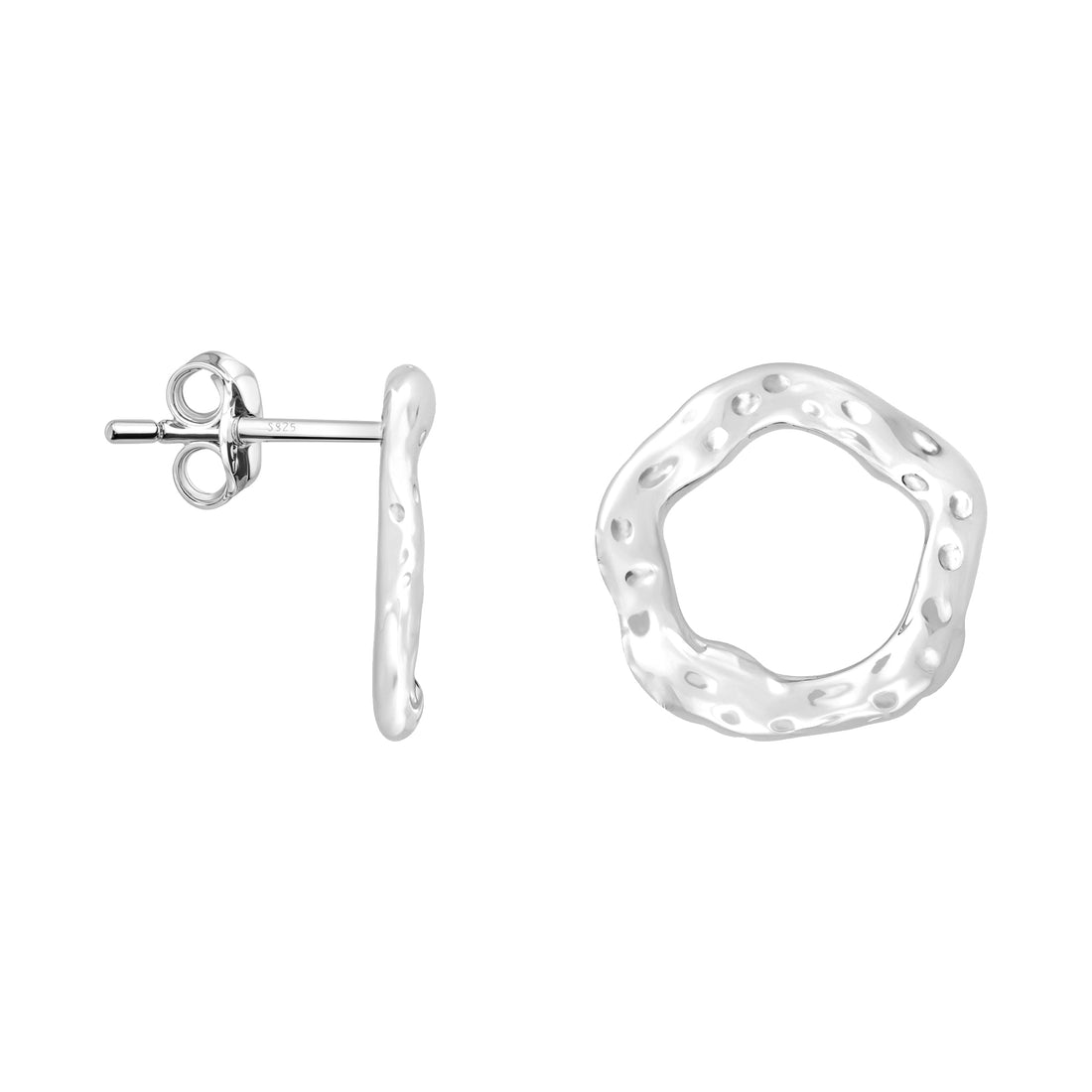 Haupt- und Seitenansicht von Kreis Ohrstecker in 925 Silber von Sofia Milani - E2605