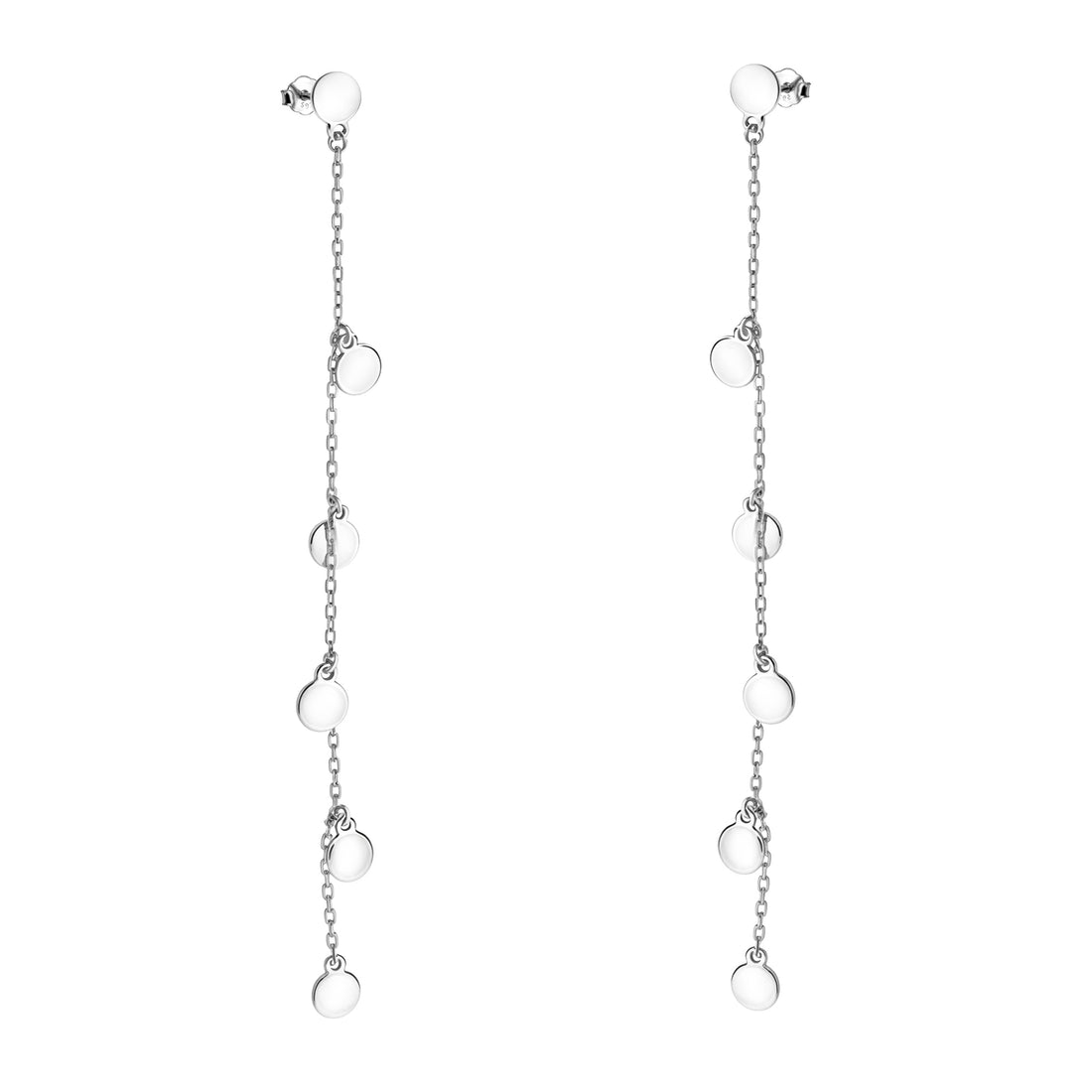 Haupt- und Seitenansicht von Kreis Ketten Ohrstecker in 925 Silber von Sofia Milani - E2609