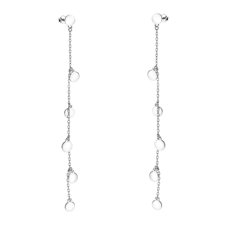 Haupt- und Seitenansicht von Kreis Ketten Ohrstecker in 925 Silber von Sofia Milani - E2609
