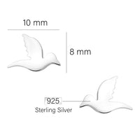 Maßenansicht von Vogel Ohrstecker in 925 Silber von Sofia Milani - E2611