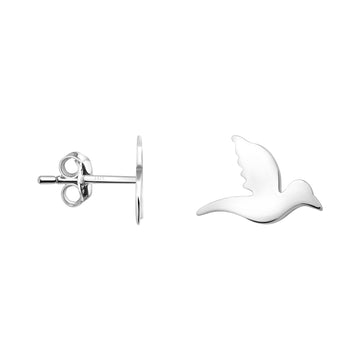 Haupt- und Seitenansicht von Vogel Ohrstecker in 925 Silber von Sofia Milani - E2611