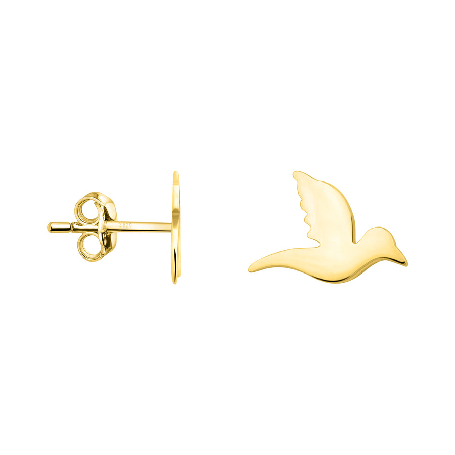 Haupt- und Seitenansicht von Vogel Ohrstecker in 925 Silber von Sofia Milani - E2612