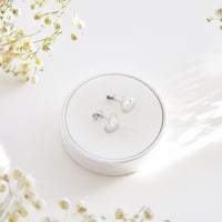 CloseUp Ansicht von Herzschlag Ohrstecker in 925 Silber von Sofia Milani - E2613