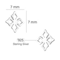 Maßenansicht von Blumen Ohrstecker in 925 Silber von Sofia Milani - E2615