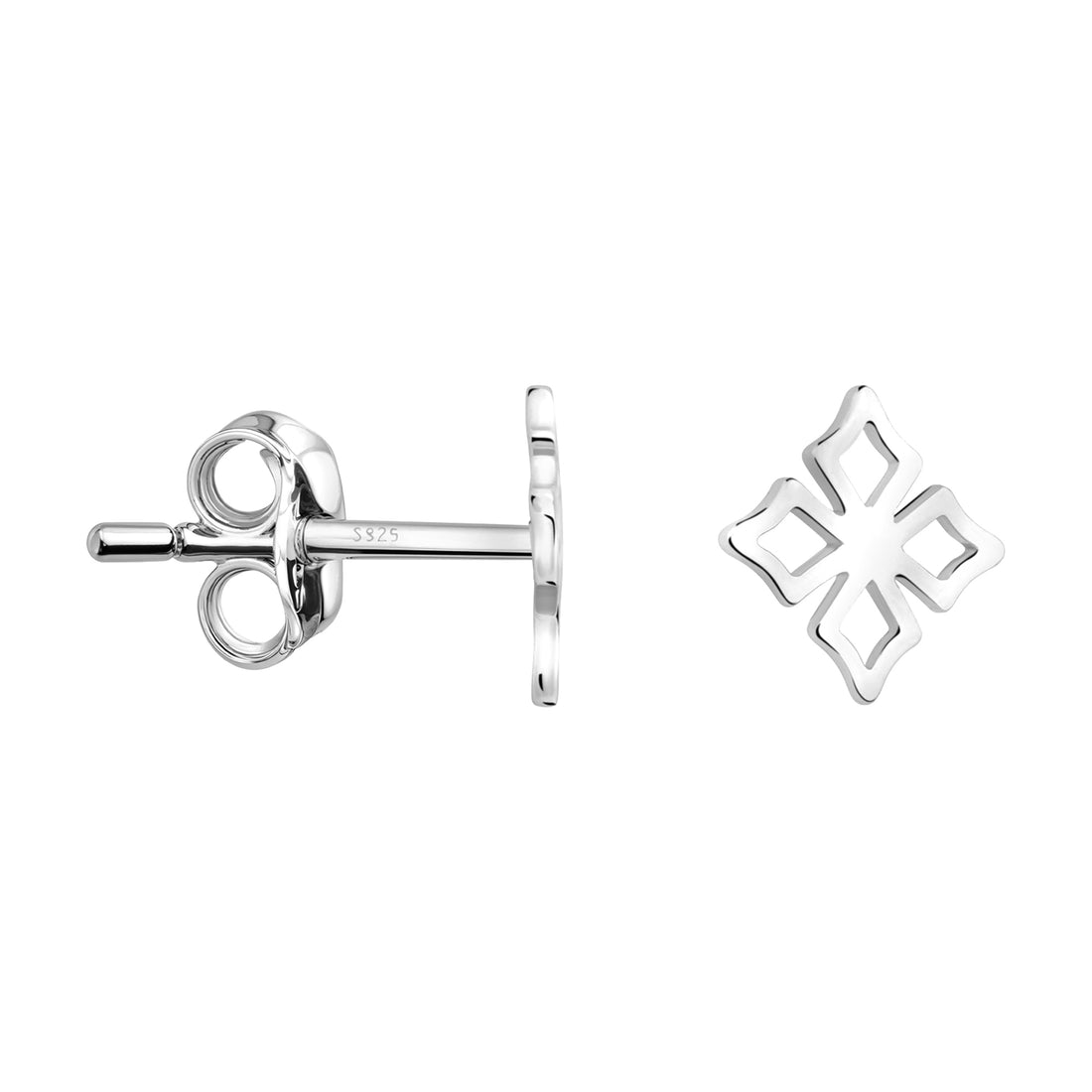 Haupt- und Seitenansicht von Blumen Ohrstecker in 925 Silber von Sofia Milani - E2615