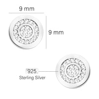 Maßenansicht von Kreis Ohrstecker in 925 Silber von Sofia Milani - E2623