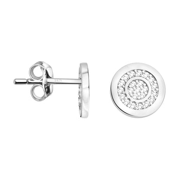Haupt- und Seitenansicht von Kreis Ohrstecker in 925 Silber von Sofia Milani - E2623