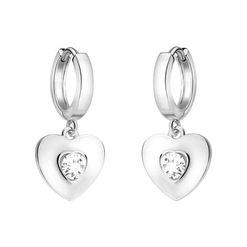 Haupt- und Seitenansicht von Herz Ohrstecker in 925 Silber von Sofia Milani - E2629