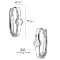 Maßenansicht von Zirkonia Creolen in 925 Silber von Sofia Milani - E2631