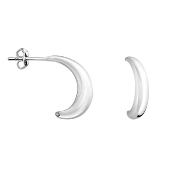 Haupt- und Seitenansicht von Gebogen Ohrstecker in 925 Silber von Sofia Milani - E2633