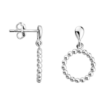 Haupt- und Seitenansicht von Kugel Kreis Ohrstecker in 925 Silber von Sofia Milani - E2644