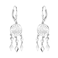 Haupt- und Seitenansicht von Ornamenten Traumfänger Ohrhänger in 925 Silber von Sofia Milani - E2648