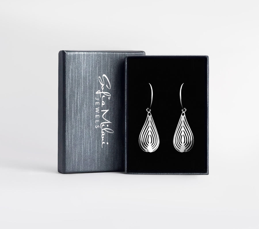 Boxansicht von Tropfen Ohrhänger in 925 Silber von Sofia Milani - E2658