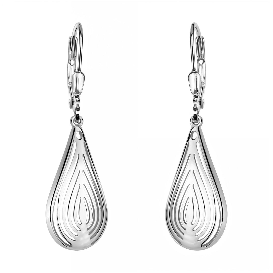 Haupt- und Seitenansicht von Tropfen Ohrhänger in 925 Silber von Sofia Milani - E2658