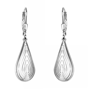 Haupt- und Seitenansicht von Tropfen Ohrhänger in 925 Silber von Sofia Milani - E2658
