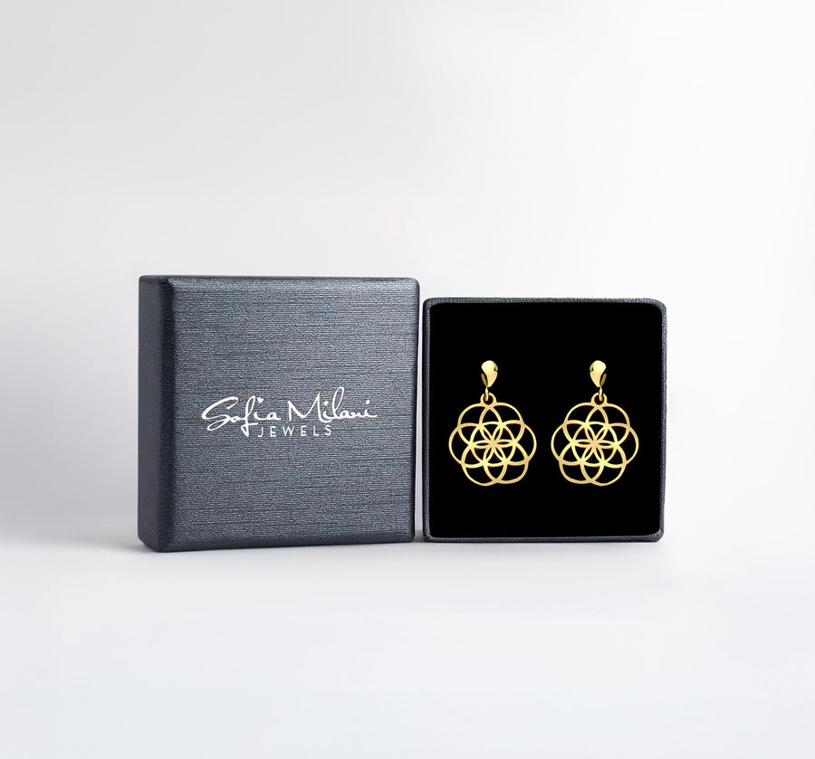 Boxansicht von Blumen Ornamenten Ohrhänger in 925 Silber von Sofia Milani - E2667