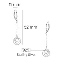 Maßenansicht von Kreise Ohrhänger in 925 Silber von Sofia Milani - E2670