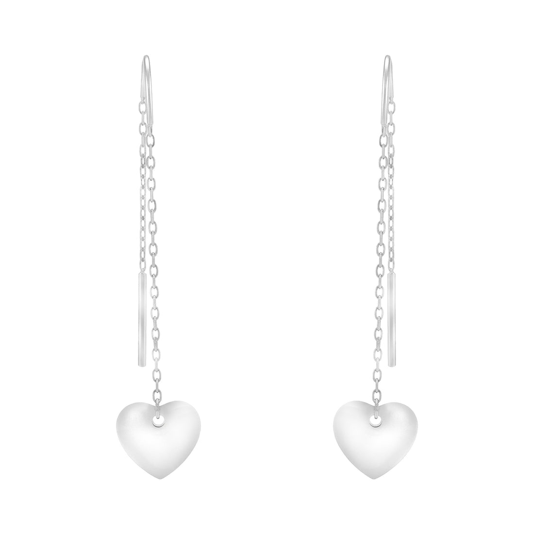 Haupt- und Seitenansicht von Herz Stab Durchzieher in 925 Silber von Sofia Milani - E2676