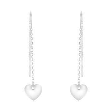 Haupt- und Seitenansicht von Herz Stab Durchzieher in 925 Silber von Sofia Milani - E2676